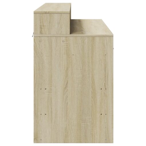Desk with LED Lights Sonoma Oak 120x55x91 cm Engineered Wood - Image 7