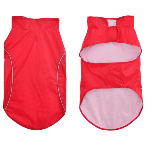 Dog Raincoat with Reflective Strips Polyester Red 2XL - Image 3