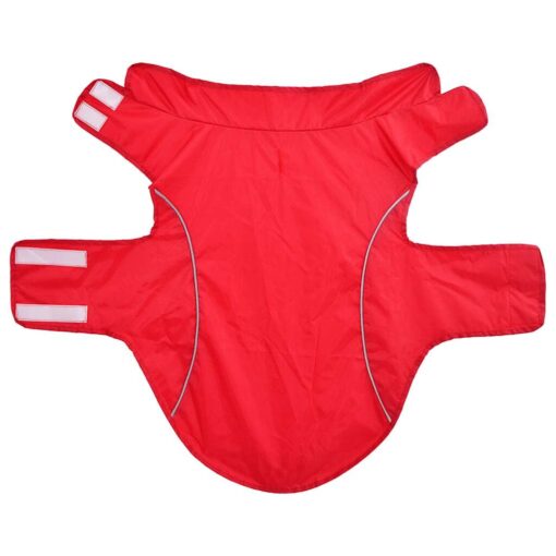 Dog Raincoat with Reflective Strips Polyester Red 2XL - Image 4