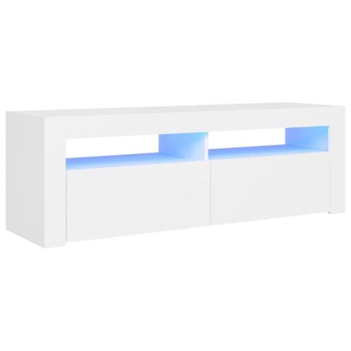 TV Cabinet with LED Lights White 120x35x40 cm - Image 2
