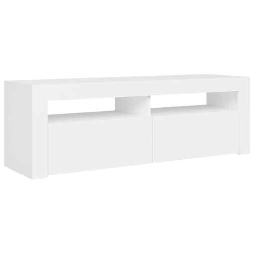 TV Cabinet with LED Lights White 120x35x40 cm - Image 3