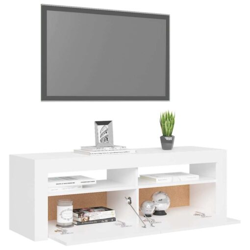 TV Cabinet with LED Lights White 120x35x40 cm - Image 7
