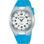 Lorus Children’s White dial With Blue Silicone Strap Watch RRX77GX9
