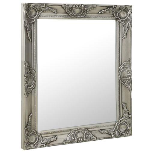 Wall Mirror Baroque Style 50x60 cm Silver - Image 2