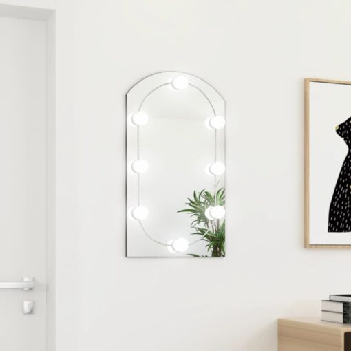 Mirror with LED Lights 70x40 cm Glass Arch - Image 2