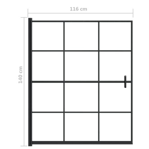 Shower Enclosure ESG 116x140 cm Black - Image 5