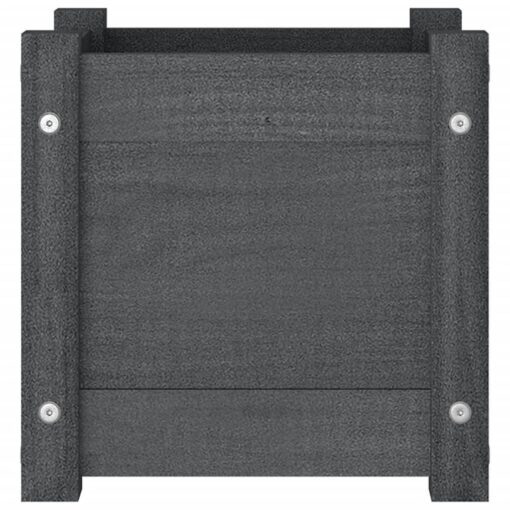 Garden Planter Grey 31x31x31 cm Solid Pinewood - Image 4