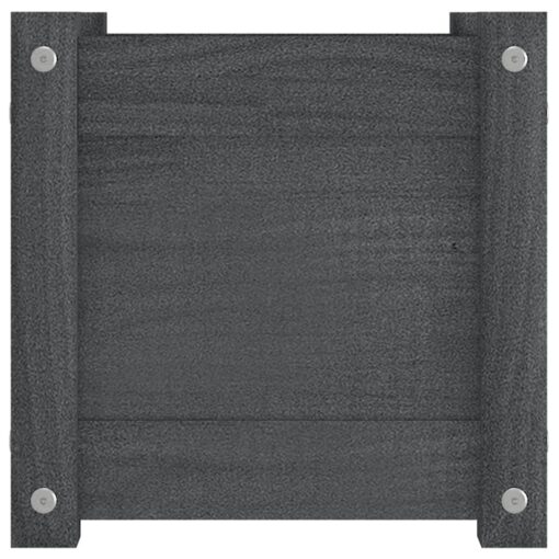 Garden Planter Grey 31x31x31 cm Solid Pinewood - Image 5