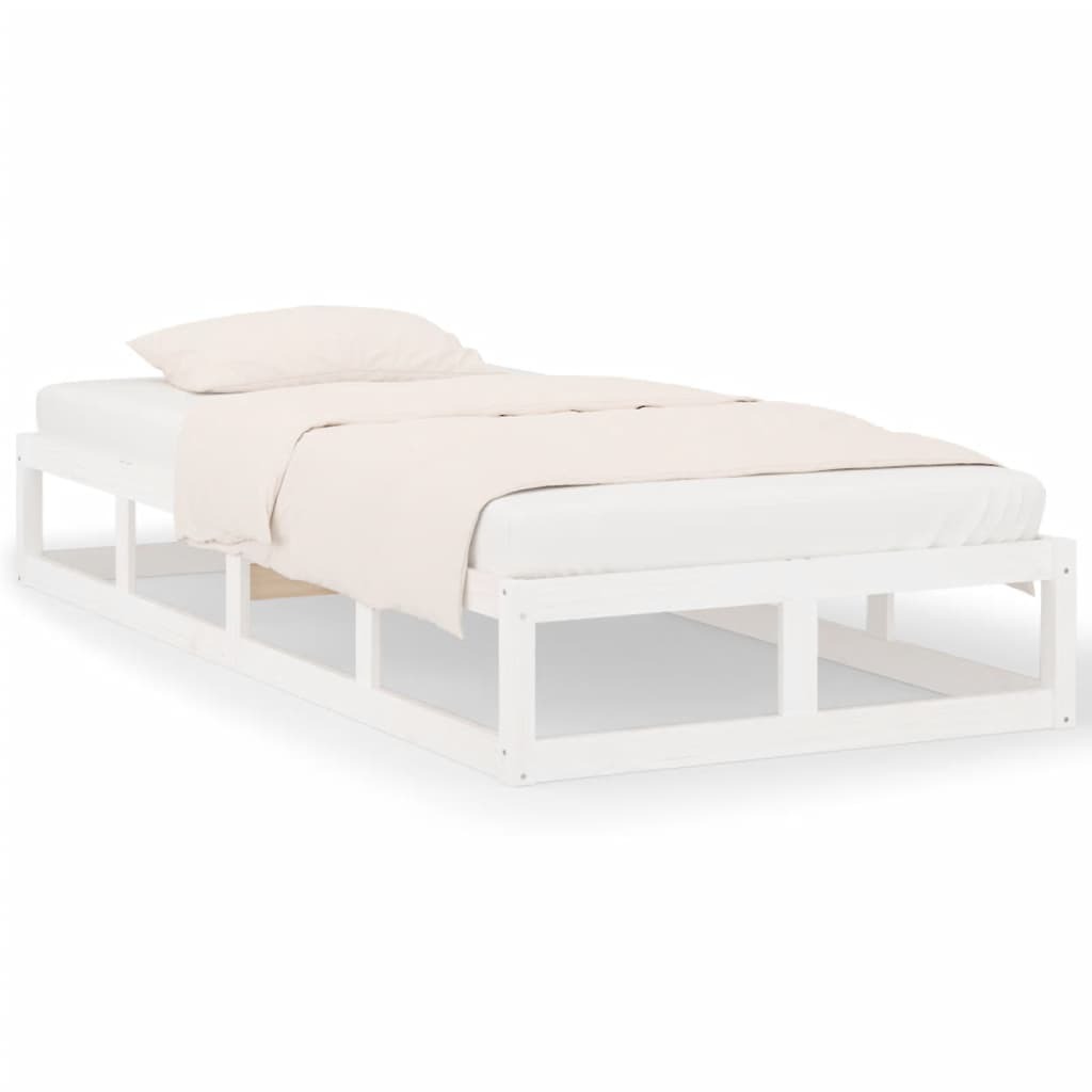 Bed Frame without Mattress White 100x200 cm Solid Wood - Image 2
