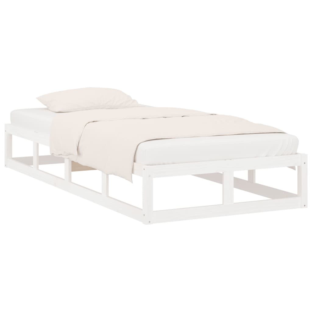 Bed Frame without Mattress White 100x200 cm Solid Wood - Image 3