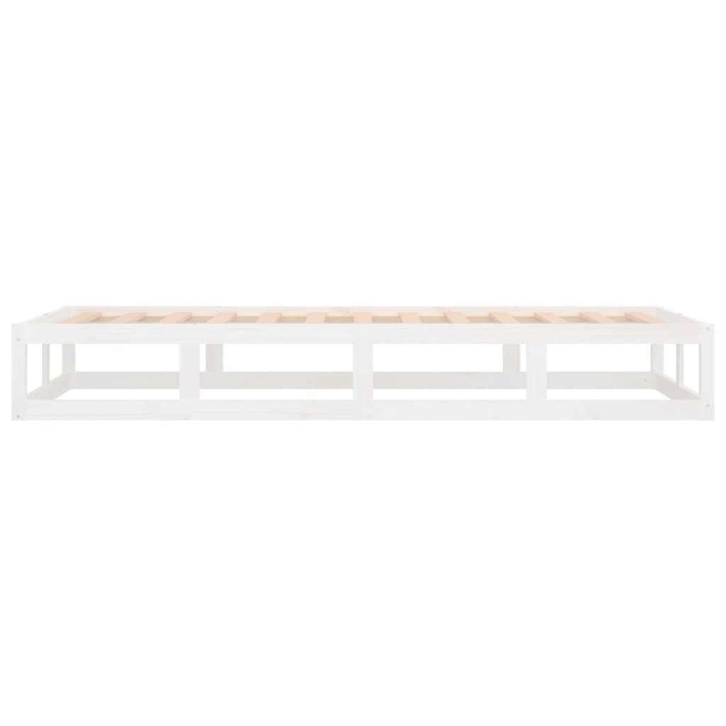 Bed Frame without Mattress White 100x200 cm Solid Wood - Image 7