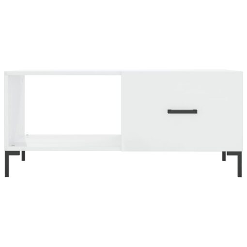 Coffee Table High Gloss White 90x50x40 cm Engineered Wood - Image 5