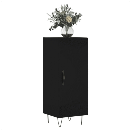 Sideboard Black 34.5x34x90 cm Engineered Wood - Image 4
