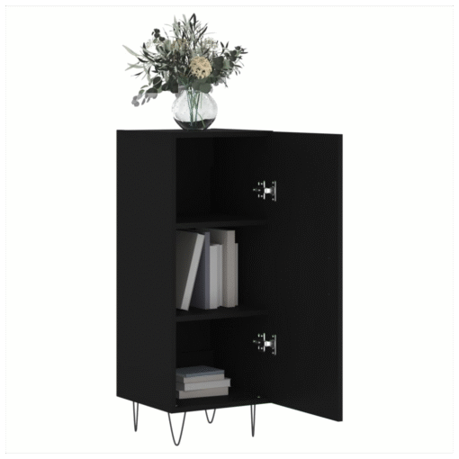 Sideboard Black 34.5x34x90 cm Engineered Wood - Image 5