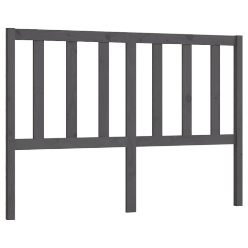 Bed Headboard Grey 141x4x100 cm Solid Wood Pine - Image 3