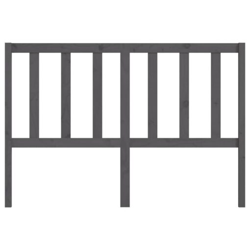 Bed Headboard Grey 141x4x100 cm Solid Wood Pine - Image 5
