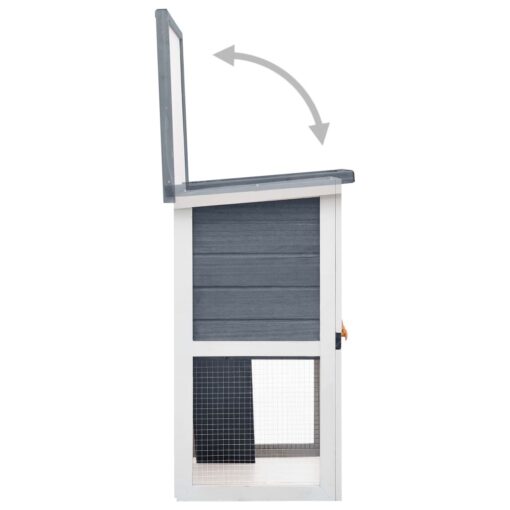 Outdoor Rabbit Hutch 1 Door Grey Wood - Image 5