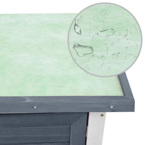 Outdoor Rabbit Hutch 1 Door Grey Wood - Image 6