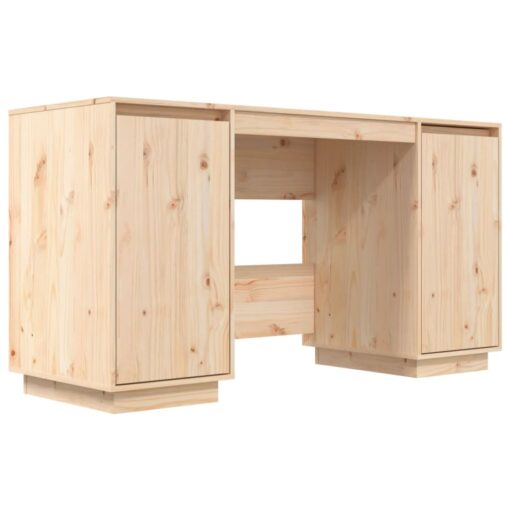 Desk 140x50x75 cm Solid Wood Pine - Image 2