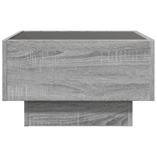 Coffee Table with LED Grey Sonoma 50x50x30 cm Engineered Wood - Image 6