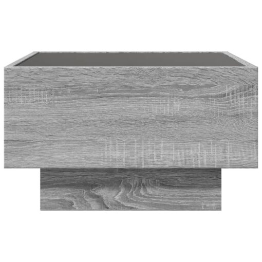 Coffee Table with LED Grey Sonoma 50x50x30 cm Engineered Wood - Image 7