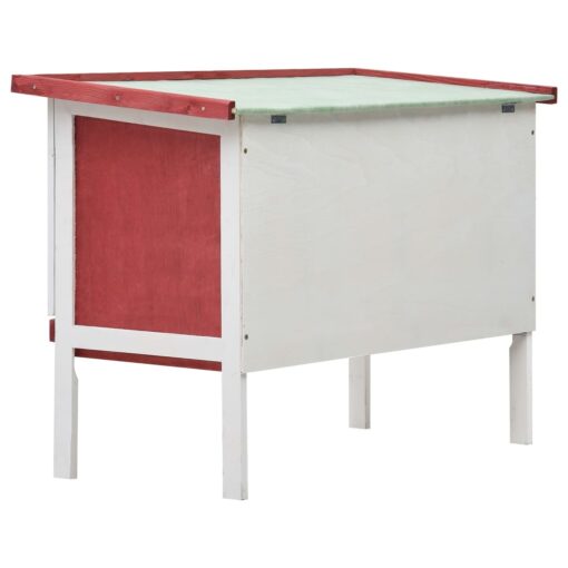 Outdoor Rabbit Hutch 1 Layer Red Wood - Image 6