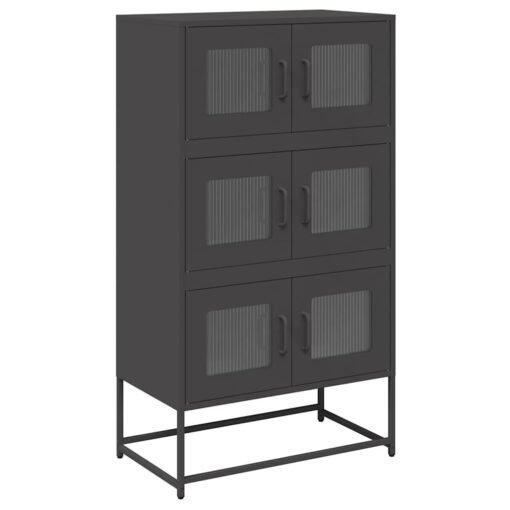 Highboard Black 68x39x123 cm Steel - Image 2