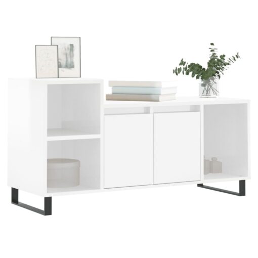 TV Cabinet High Gloss White 100x35x55 cm Engineered Wood - Image 4
