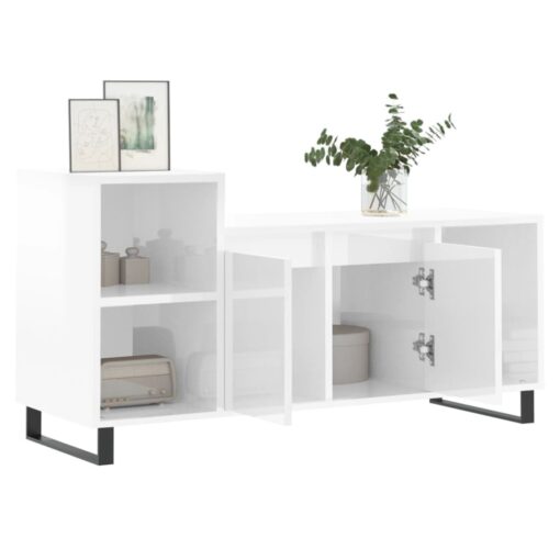 TV Cabinet High Gloss White 100x35x55 cm Engineered Wood - Image 5
