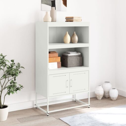 Highboard White 68.5x38.5x123.5 cm Steel - Image 3